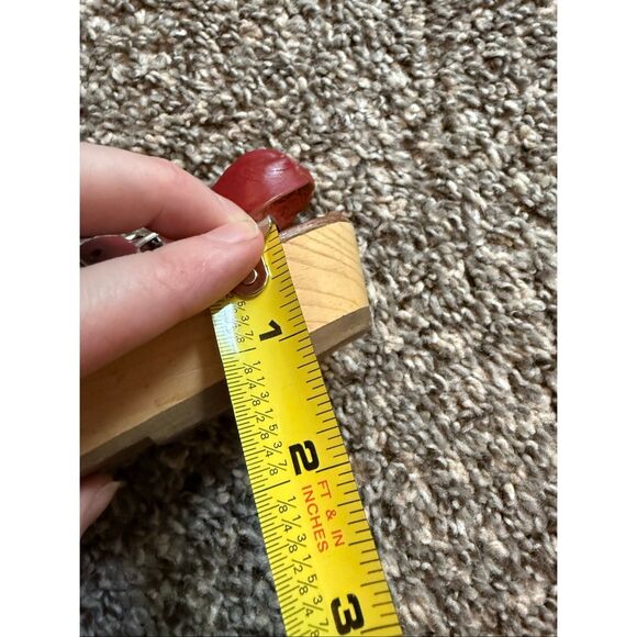 Vintage Hurricane Wedge Woven Sandals Red Leather Brown 8 Westies - Picture 6 of 6